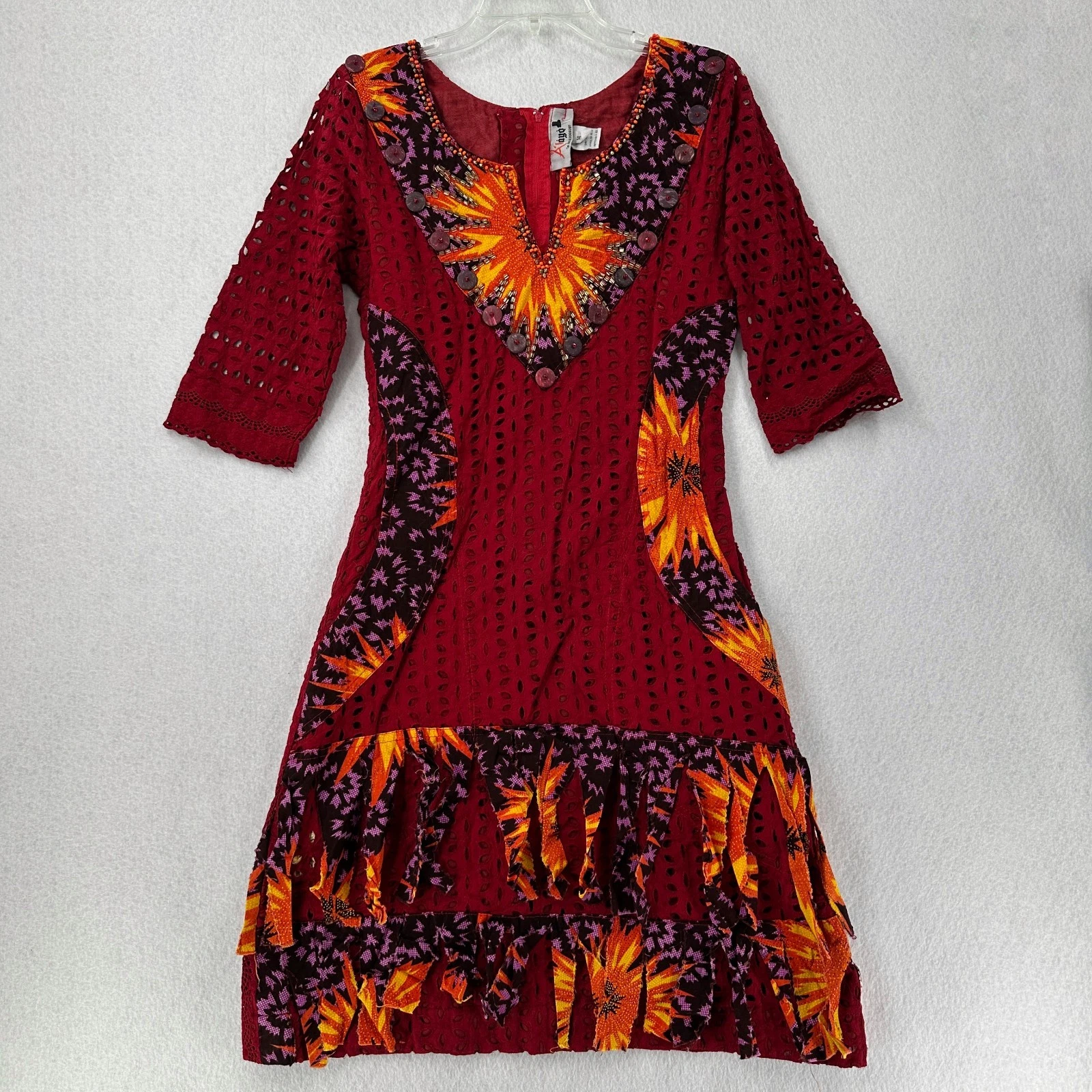 Art-to-Wear Layered Funky Dress Tunic Boho Eyelette Ethnic Gypsy READ
Opens in a new window or tab