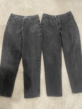 Vintage GUESS Jeans Black Denim Made in USA Size 34x34 Lot Of 2 Triangle