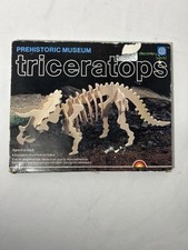 Vintage Wooden 3-D Skeleton Puzzle Kit Dinosaur Triceratops