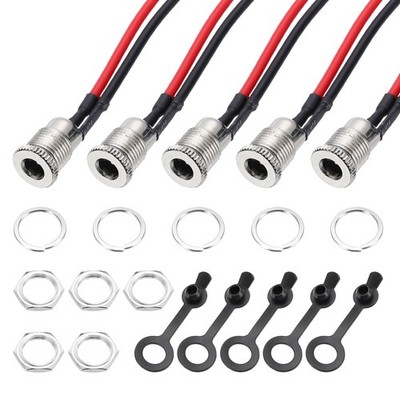 5 Stück DC-099 Power Jack 30V 10A 5.5 x 2.1mm 2Pin Silber 150mm