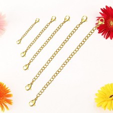 5Pcs Reusable Necklace Extension Chains with Lobster Clasp for Jewelry Making