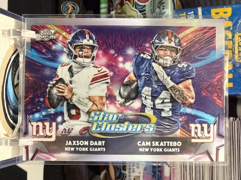Topps Chrome Star Clusters Jaxson Dart Cam Skattebo New York Giants SC-14 TZ