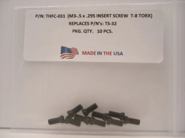 TOOLHOLDER-FASTENER CO. 10 Pieces THFC-031 Insert Screw: TS-32