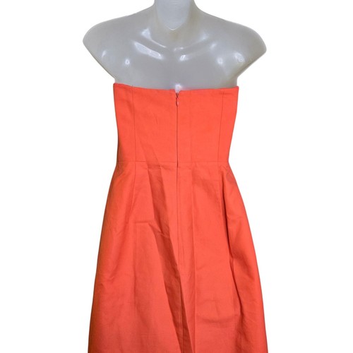 J Crew Womens Sleeveless Dress Size 6 Orange Coral Miranda Style Cotton Lined - Picture 6 of 7