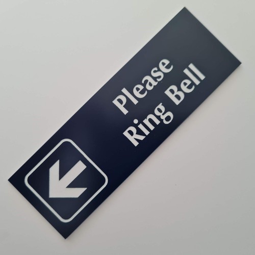 Please Ring Bell with Left Arrow Sign Plaque 5 Sizes 30 Colours Door - Picture 9 of 185