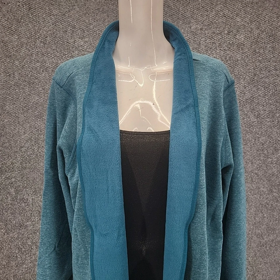 Cárdigan Isaac Mizrahi Live SOHO Pelucado Trasero Frente Abierto 3X Talla Grande Azul Foto 2 de 4