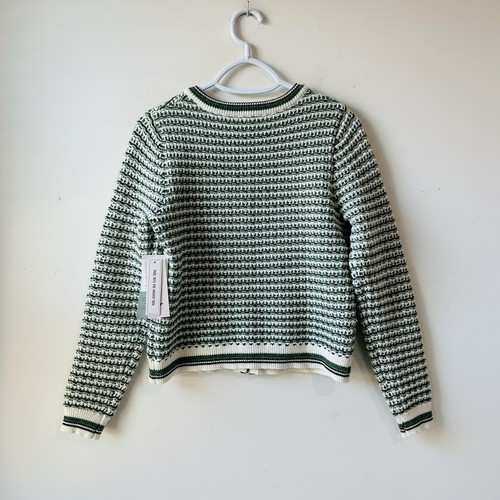 Nanette Lepore Tweed Cardigan Wmn’s Sz Small in Green Cozy Winterwear Stretch - Picture 7 of 10