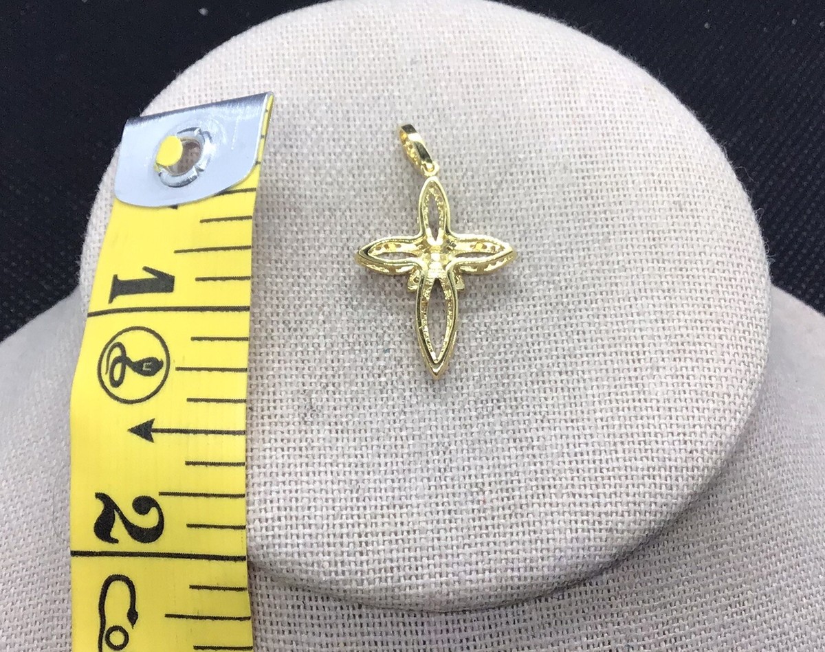 Yellow Gold Over Sterling Silver 925 Clear Cz Butterfly