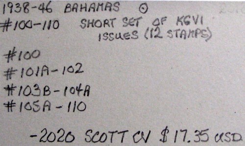 1938-46 BAHAMAS #100-110: F/VF Used - 'KGVI' selection of 12 all-different - Picture 2 of 2
