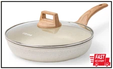 CAROTE White Nonstick Frying Pan Skillet10" Non Stick Granite Fry Pan with Gl...