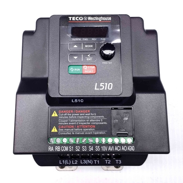 230V. 3 Ph Out 3 Ph Input L510-202-H3-U 2HP Teco Variable Frequency Drive