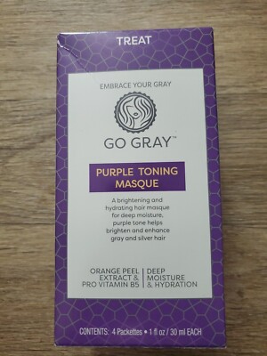 Embrace Your Gray Go Gray Purple Toning Masque 4 Packets of 1 Fl Oz Each New