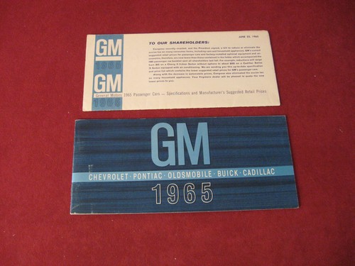 1965 GM Chevy Buick Olds Pontiac Cadillac Sales Brochure Booklet Catalog