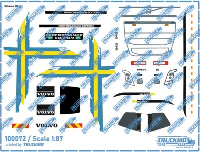 TRUCKMO Decals Volvo FH Globetrotter XL Volvo Performance Design silber 100