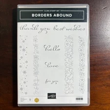 New Stampin' Up! Borders Abound Cling Stamp Set of 9 152627