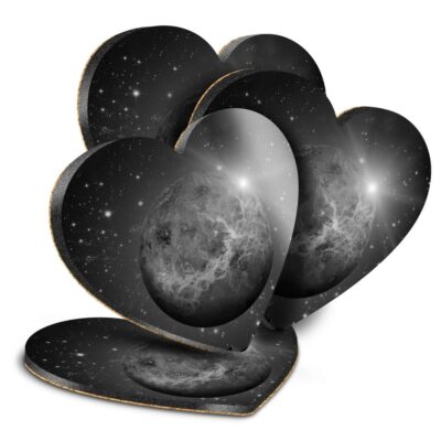 4x Herz MDF Untersetzer - BW - Venus Planet Weltraum NASA Science #43706