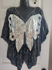 Vintage Sequined 70's 80's Butterfly Top