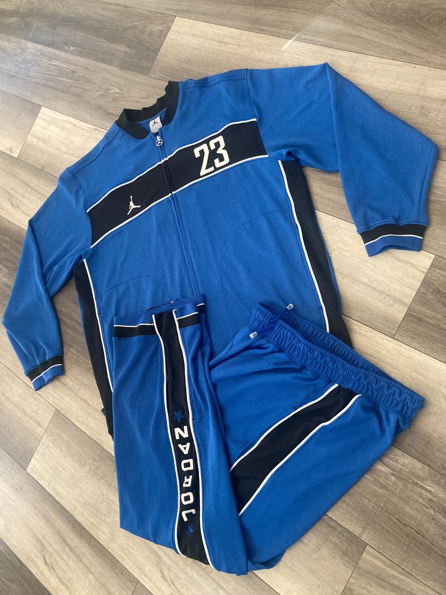 AIR JORDAN Men's Blue Tracksuit Zip-Up Jacket XL + Track AIR JORDAN Men's Blue Tracksuit Zip-Up Jacket XL + Track