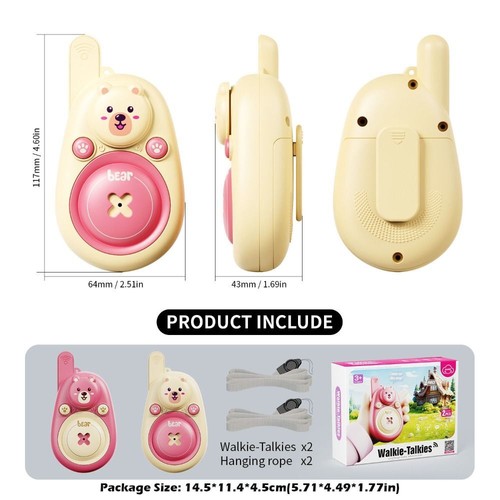 2Pcs One Click Call Walkie Talkies Toys Early Educational Toy Camping - Zdjęcie 2 z 8