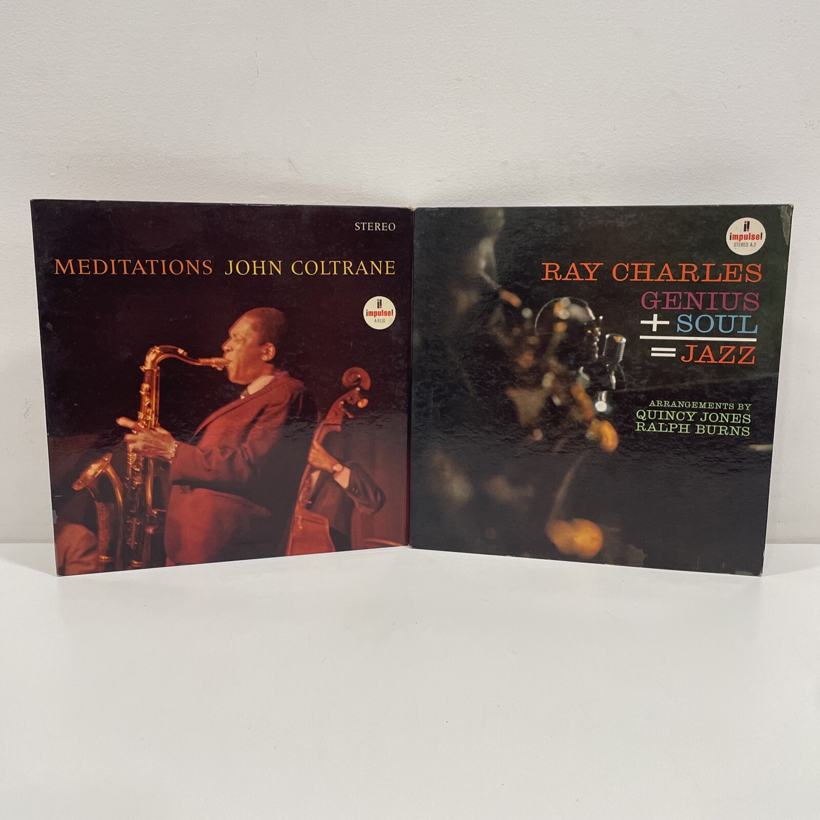 Lot of 2 Jazz Vinyl Records Featuring Ray Charles and John Coltrane Classics-image