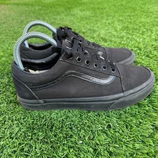 Vans Old Skool Skateboarding Shoes Sneakers Lace Up Triple Black Size M6 W7.5