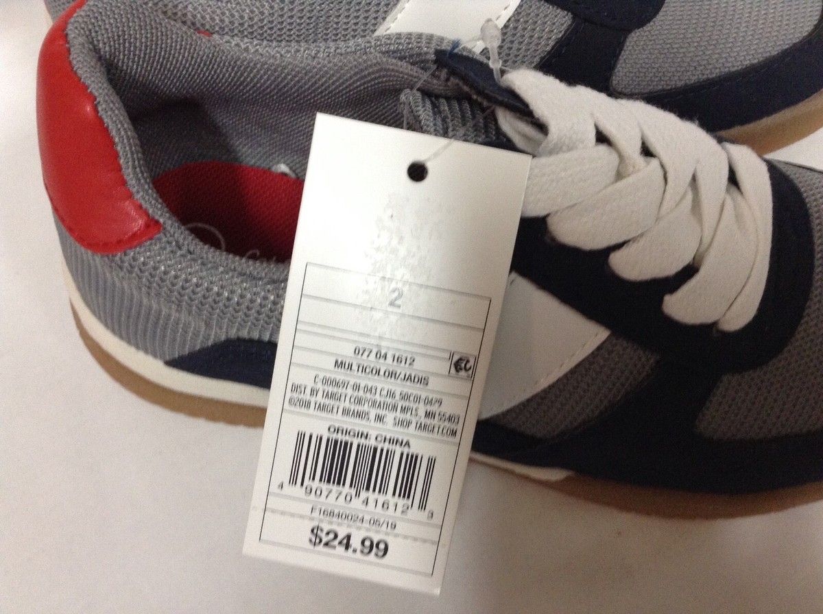 Cat & Jack Big Boys Jadis Multicolor Shoes/ Sneakers Size 2 Navy