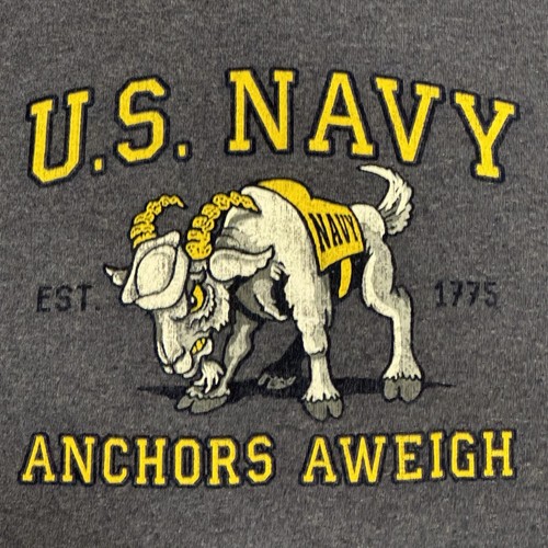 U.S. Navy Midshipmen Bill Billy Goat “Anchors Aweigh” Retro T-Shirt Size Large - Picture 3 of 6