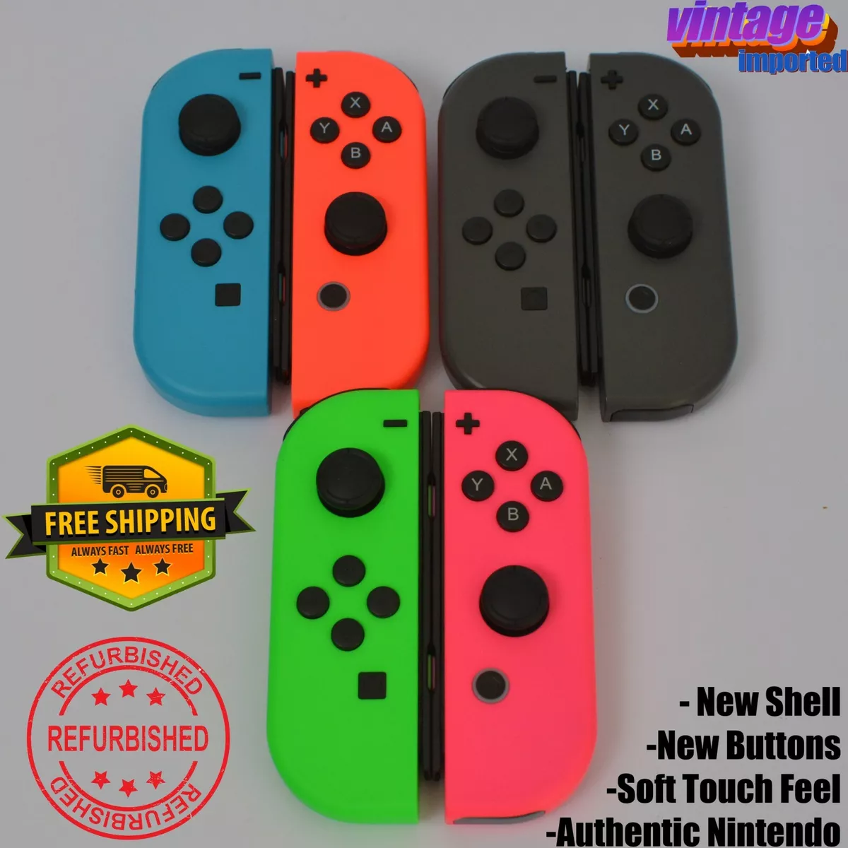 Nintendo Switch - Joy-Con (L/R) - Left Neon Red/ Right Neon Blue  Controllers (Refurbished) 