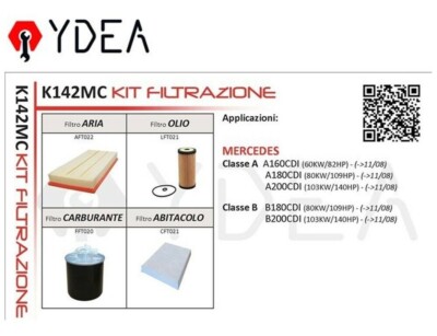 Mercedes A-Class (W169) Filter Cutting Kit 2004 to 2012 - Ydea K142MC