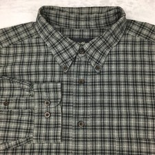 Eddie Bauer Shirt Mens XL Tall Gray Plaid Button-Down Long Sleeve Cotton