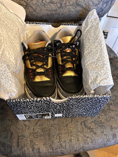 Size 7.5 - Jordan 3 Retro Mid Black Gold W - Picture 8 of 10