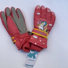 Girl’s Winter Snow Gloves Non Slip 6-9Years Water Repelente Fabric Surface