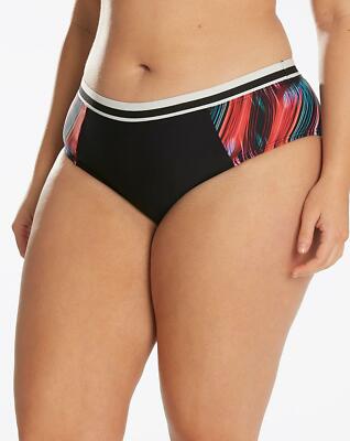 Sport Bikini Slip Beach To Beach Gr. 24 Schwarz Abstrakt High Waist Badehose