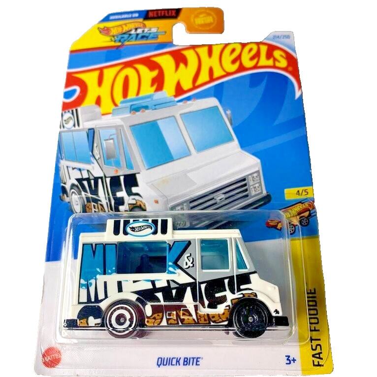 HOT WHEELS 2024 QUICK BITE WHITE 214/250 HTB48 FAST FOODIE LET'S RACE SHOW