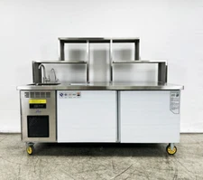 NEW 72" Refrigerator Bubble Tea Milk Boba Bar Drink Station Ice Bins Water Works