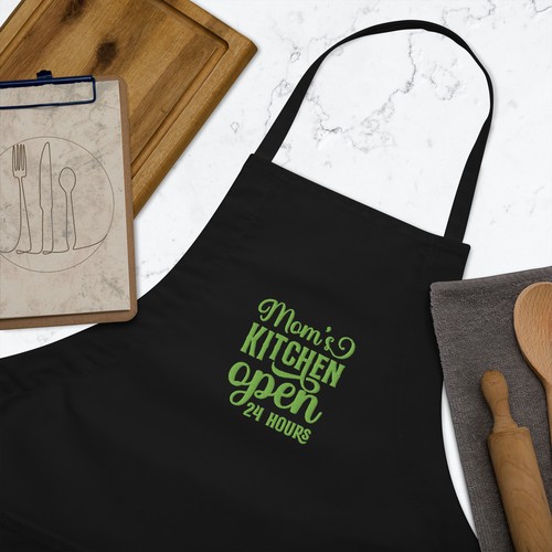 Mom's Kitchen Open 24 Hours Embroidered Apron - Picture 4 of 9