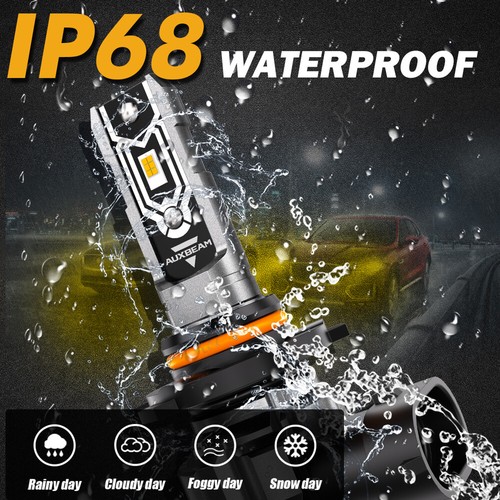 AUXBEAM 9005 HB3 LED Headlight High Beam 25000LM Bright 3000K Yellow Wireless 2x - Bild 7 von 12