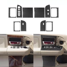 10Pcs Real Carbon Fiber Interior Door Panel Kits Cover Set For Ford F150 2004-08