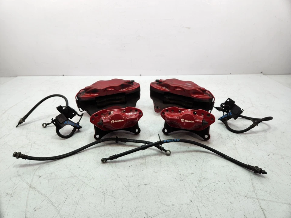 ✅08-15 Juego de pinzas de freno delanteras traseras rojas OEM Mitsubishi Evolution Foto 3 de 4