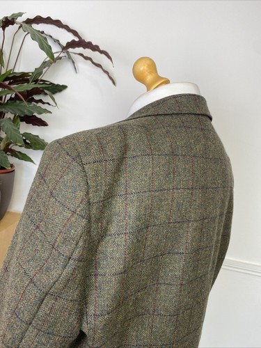 BLADEN Men’s (50S) Tweed Shooting Modern Wool Windowpane HACKING Blazer Jacket - Picture 7 of 17