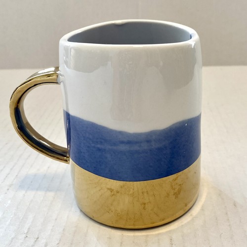 Anthropologie GOLD GETAUCHT Tamatoa KAFFEETASSE TEETASSE - WEISS, BLAU, GOLD - Bild 3 von 10
