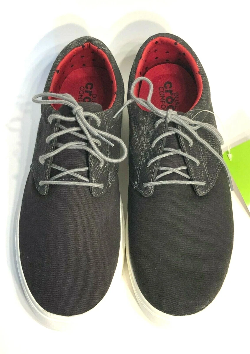 Crocs Citilane Canvas Sneaker MENS Size 13 Black White NEW