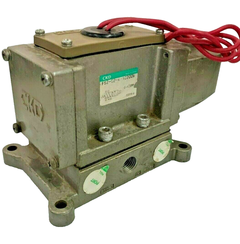CKD FS2-02-4 AC200V 4-Way 5/2-Way 1/4" Single Solenoid Valve AC 200 0-1 Mpa - Picture 2 of 3