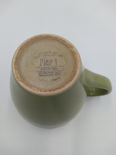 Pier One Stoneware Coffee Mug Antique Floral Tea Coffee Cup Mint Green - Picture 3 of 13