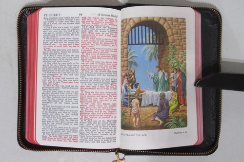 The Holy Bible KJV Red Letter World Bible Illustrated Zipper Young Folks Edition - Picture 7 of 9