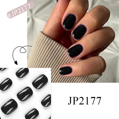 False Nails Press On Artificial Nail Short Round Full Cover Manicure Glossy Nail - Picture 12 of 26