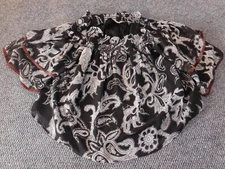 Loft Womens Blouse Medium Black pullover lines stretch top classic polyester