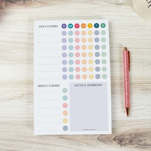 Bloom Daily Planners Planning Pad, 6" x 9", Chore Pad con Imanes, Brillante - Imagen 18 de 18