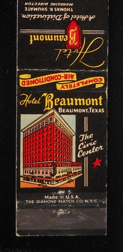 Hotel Beaumont Años 40 Completamente Aire Acondicionado Thomas R. Shumate Beaumont TX MB - Imagen 1 de 2
