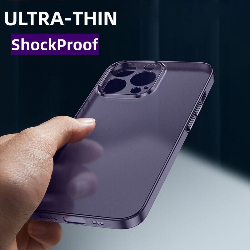 For iPhone 16 15 14 Pro Max 13 12 11 Slim Matte Hard Ultra-thin Phone Case Cover